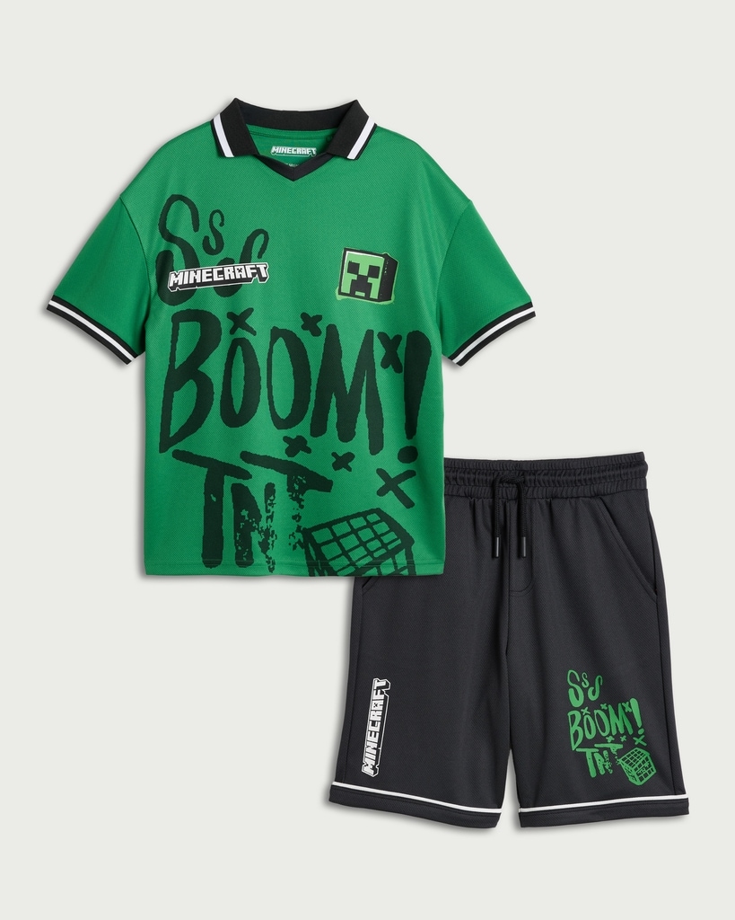Minecraft 2-Piece Boom TNT T-Shirt and Shorts Set in Green thumbnail 4