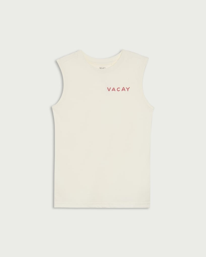 F&F Boys Pure Cotton Printed Oversized Fit Vest in Cream thumbnail 4