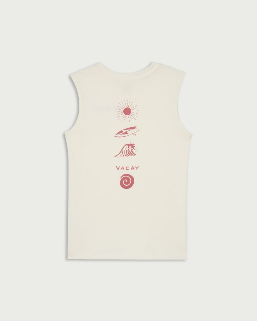 F&F Boys Pure Cotton Printed Oversized Fit Vest in Cream thumbnail 5