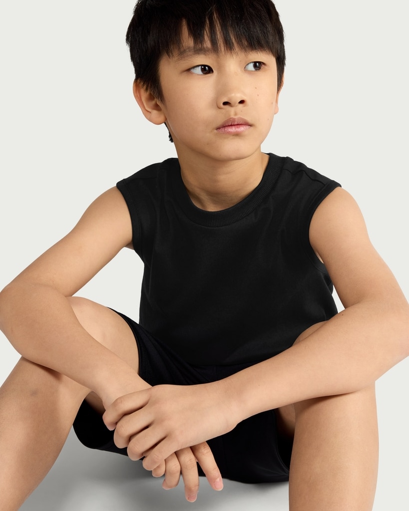F&F Boys Pure Cotton Oversized Fit Vest in Black