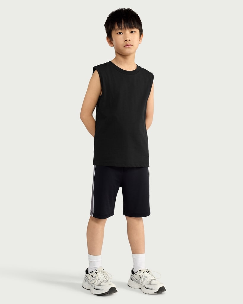 F&F Boys Pure Cotton Oversized Fit Vest in Black thumbnail 2