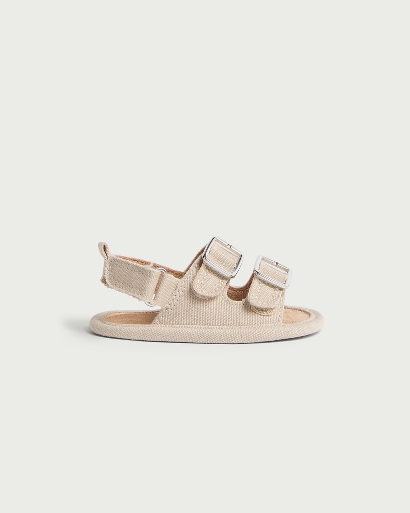 F&F Baby Double Buckle Sandals in Stone