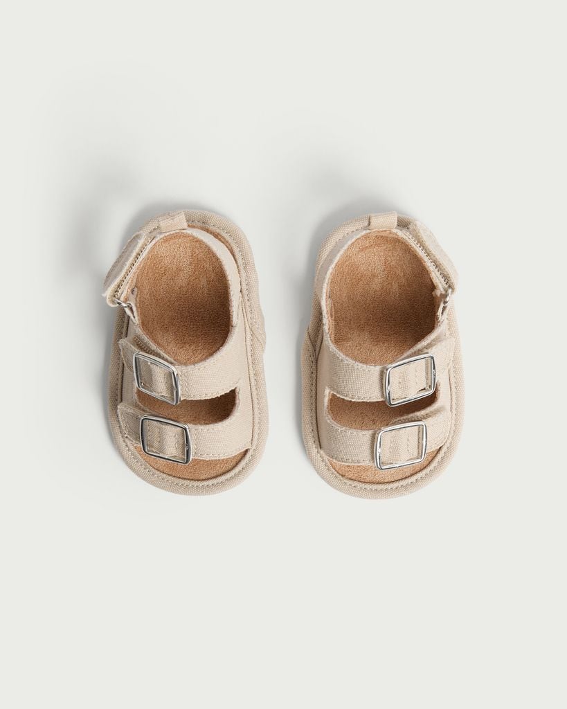 F&F Baby Double Buckle Sandals in Stone thumbnail 2