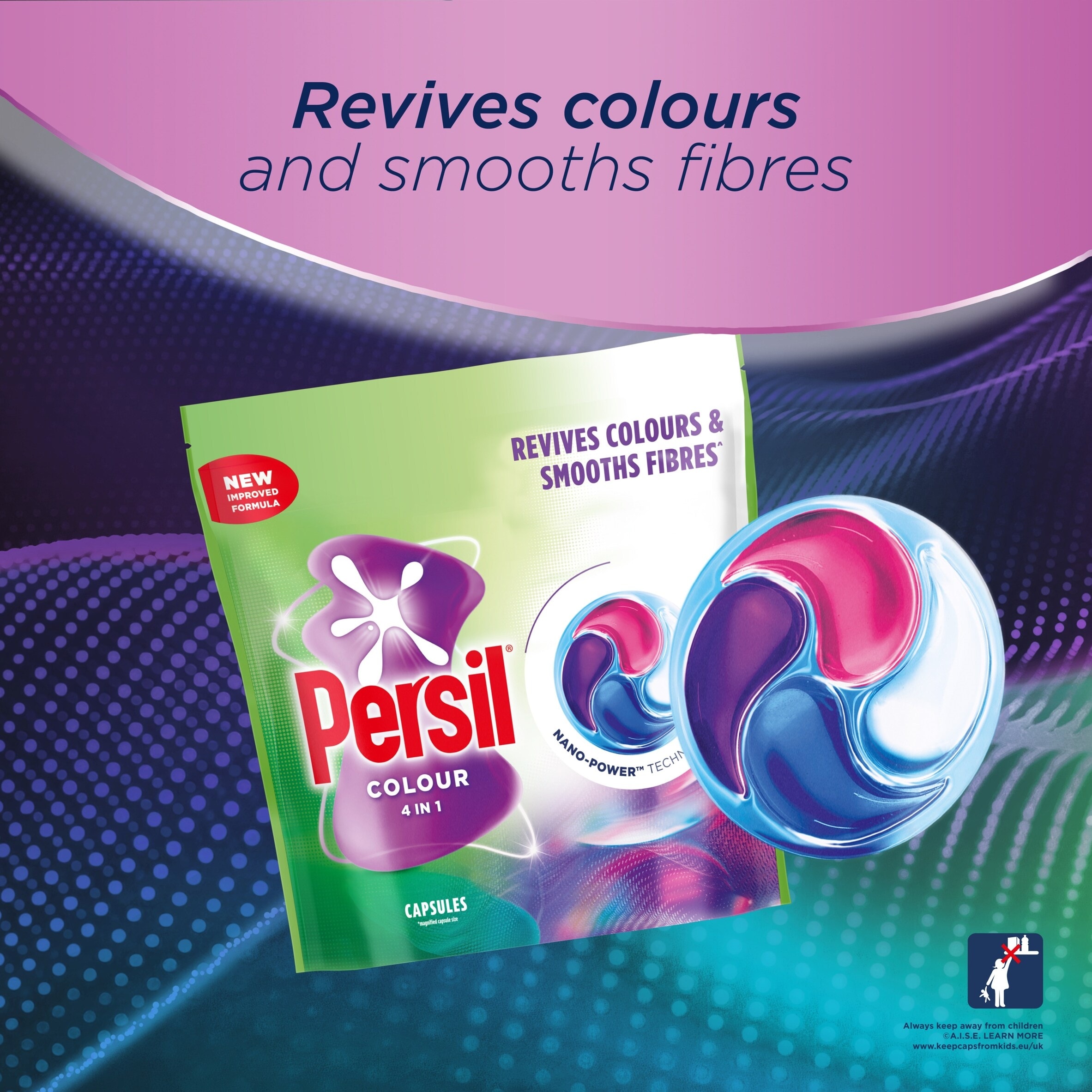 Persil Colour 4 in 1 Laundry Washing Detergent Capsules Large Pack 34 Washes 462g thumbnail 2