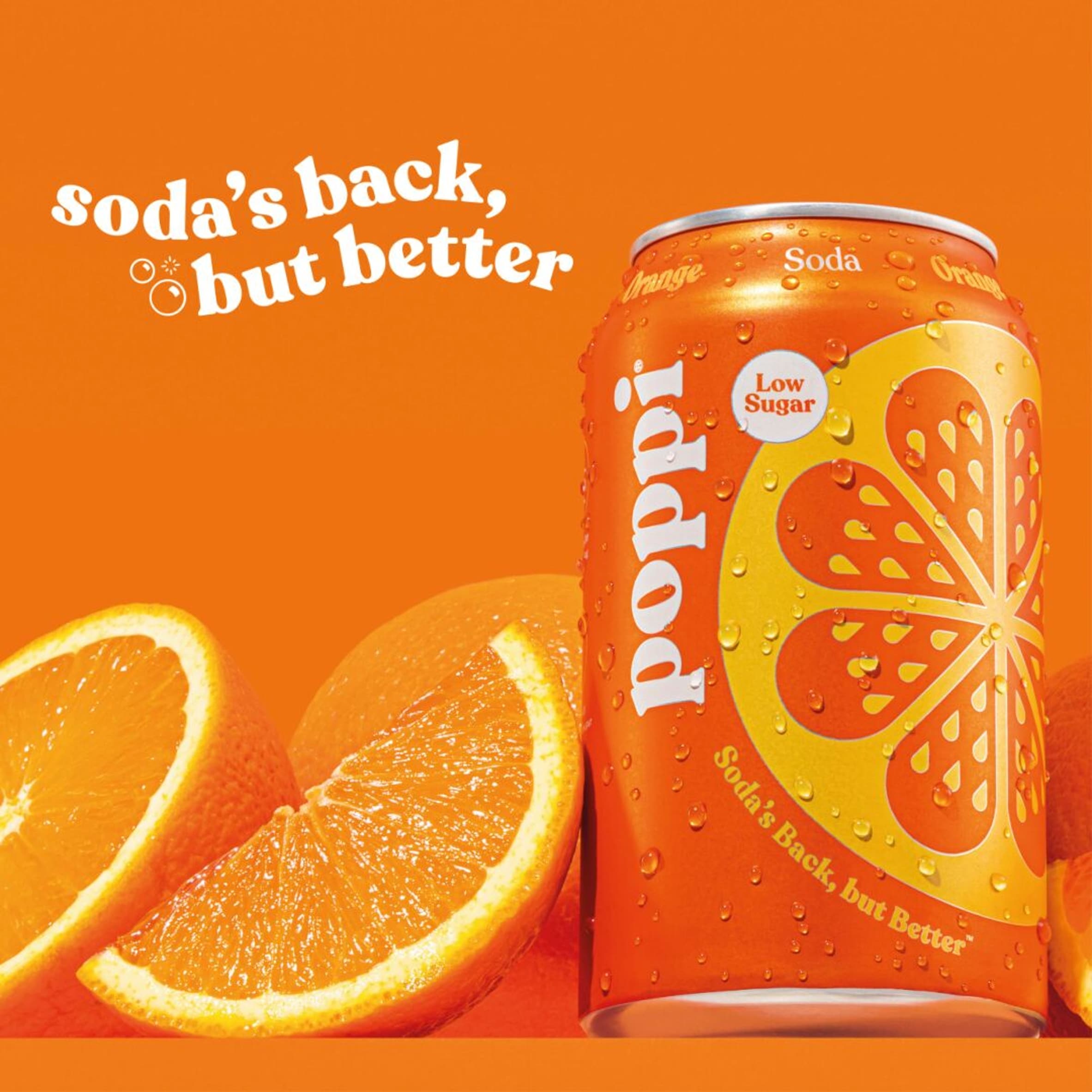 Poppi Orange Soda Cans 4x330ml thumbnail 3
