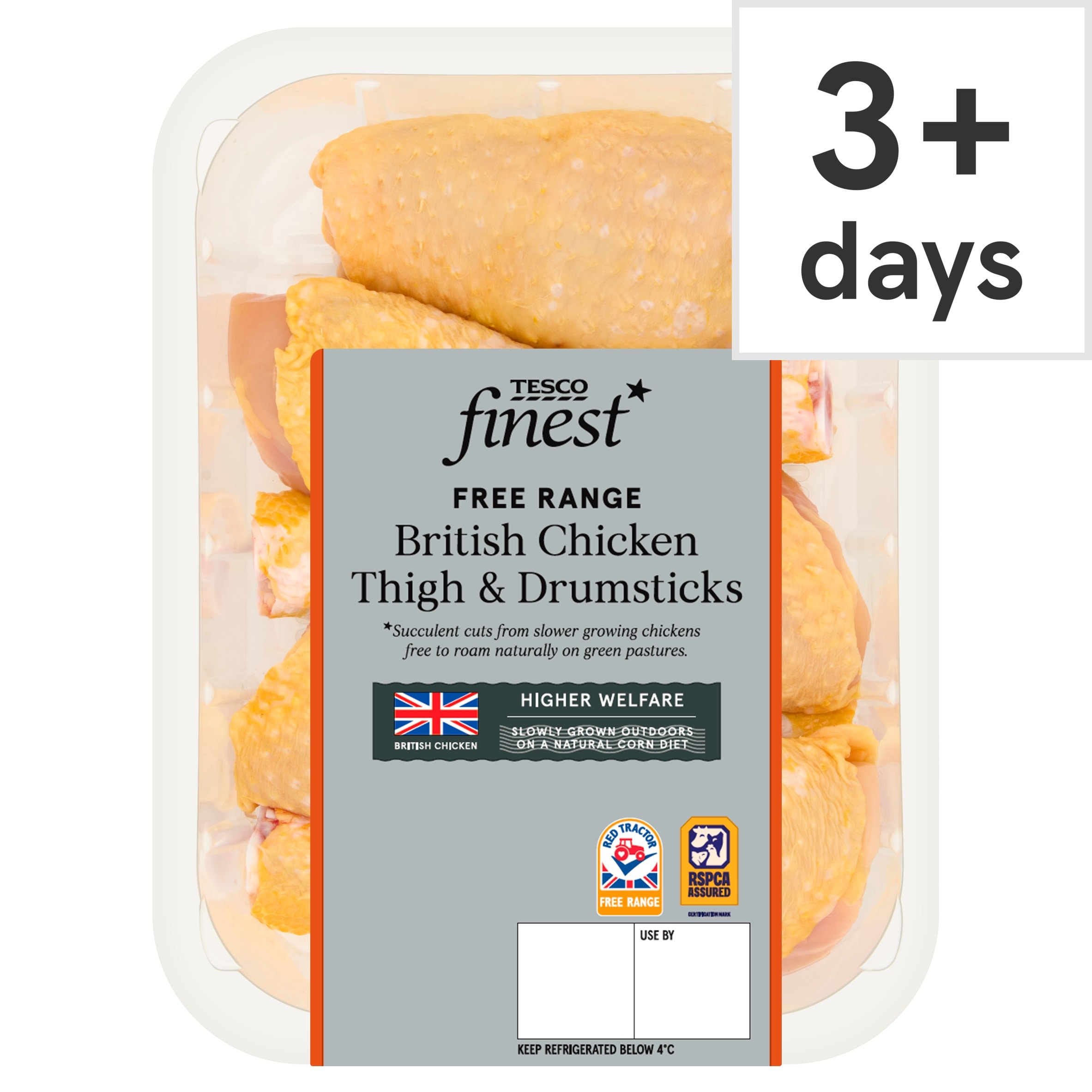 Tesco Finest Free Range British Chicken Thighs & Drumsticks 600g