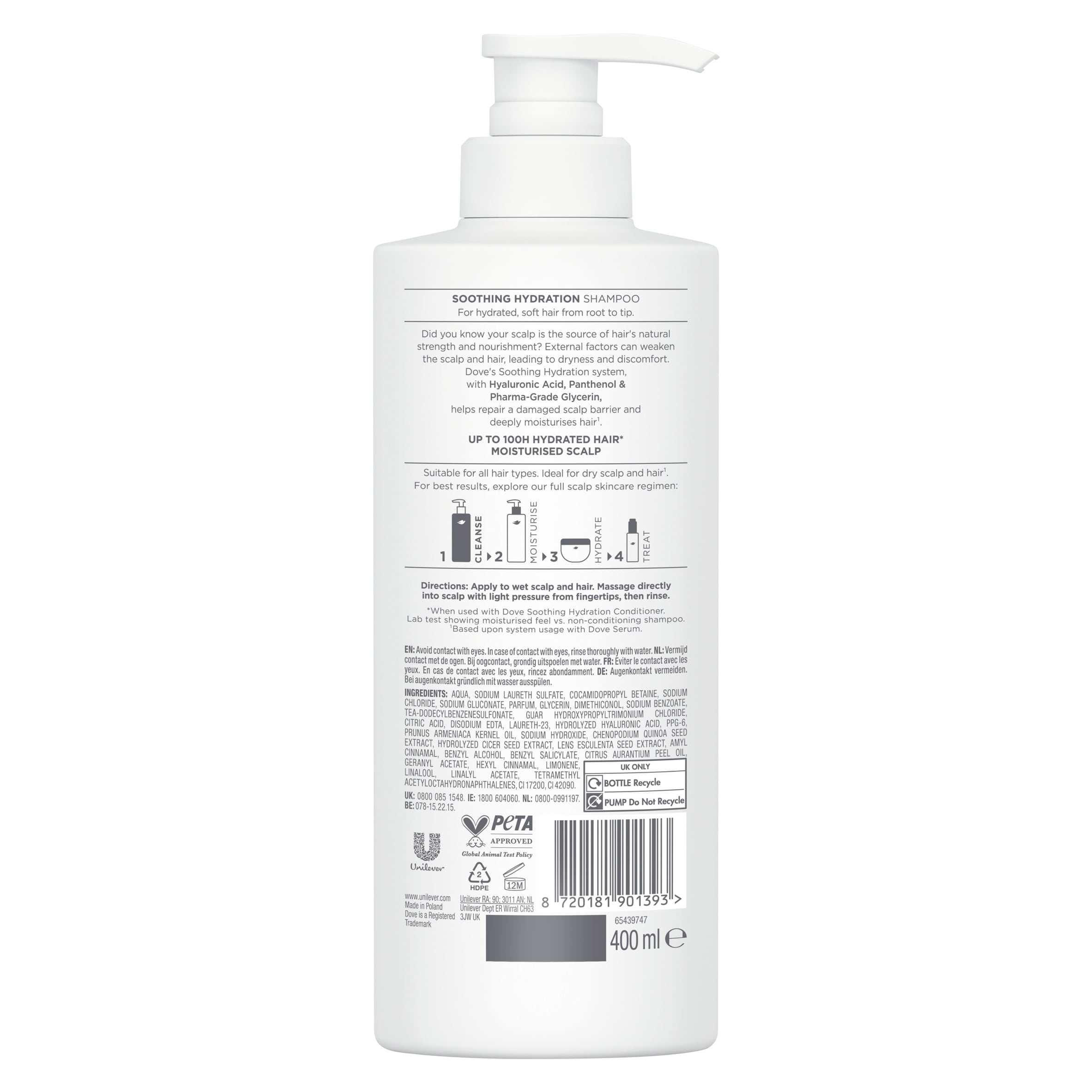 Dove Scalp Hair Therapy Soothing Hydration Shampoo 400ml thumbnail 2