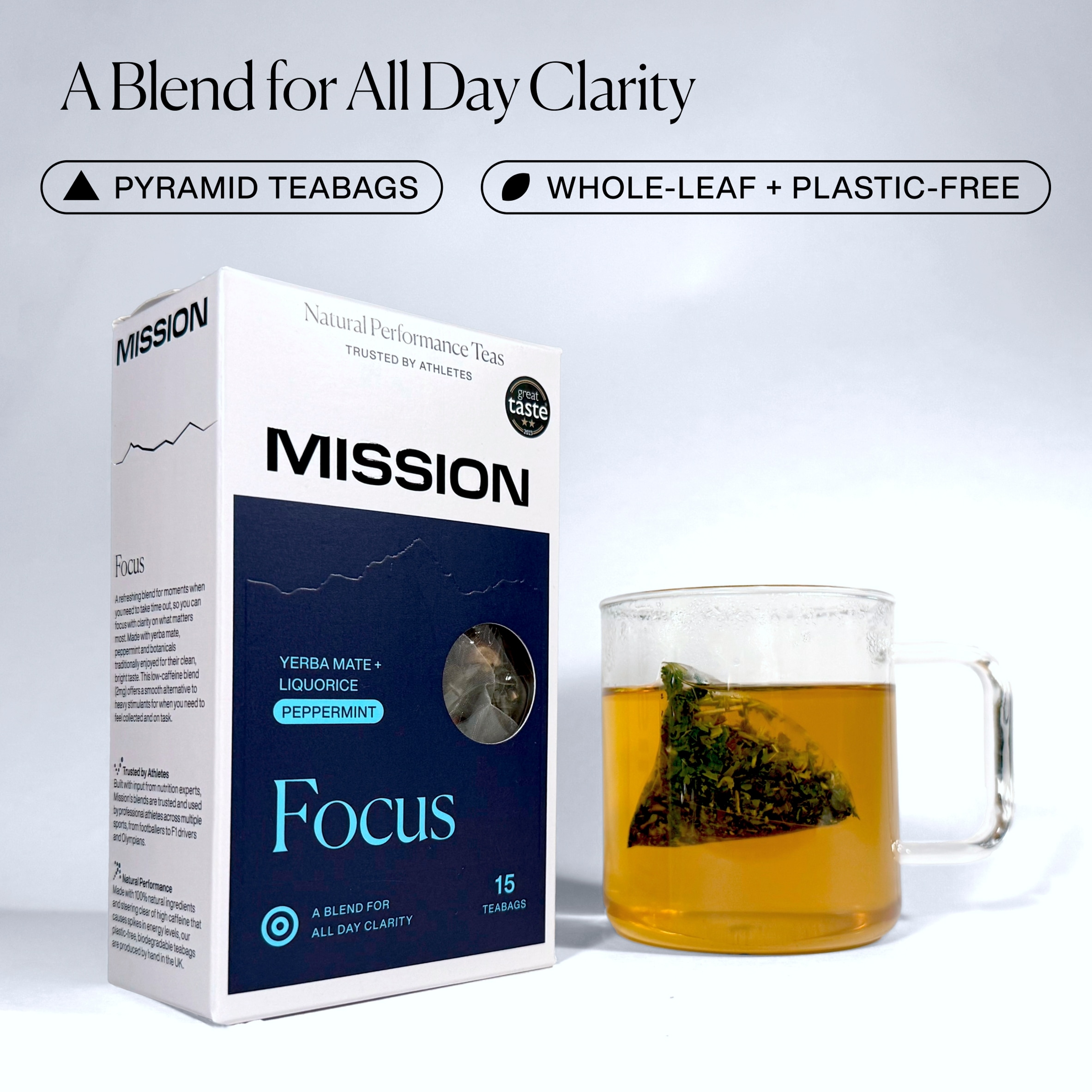 MISSION Focus Yerba Mate with Liquorice, Peppermint 15 Tea Bags 30g thumbnail 2
