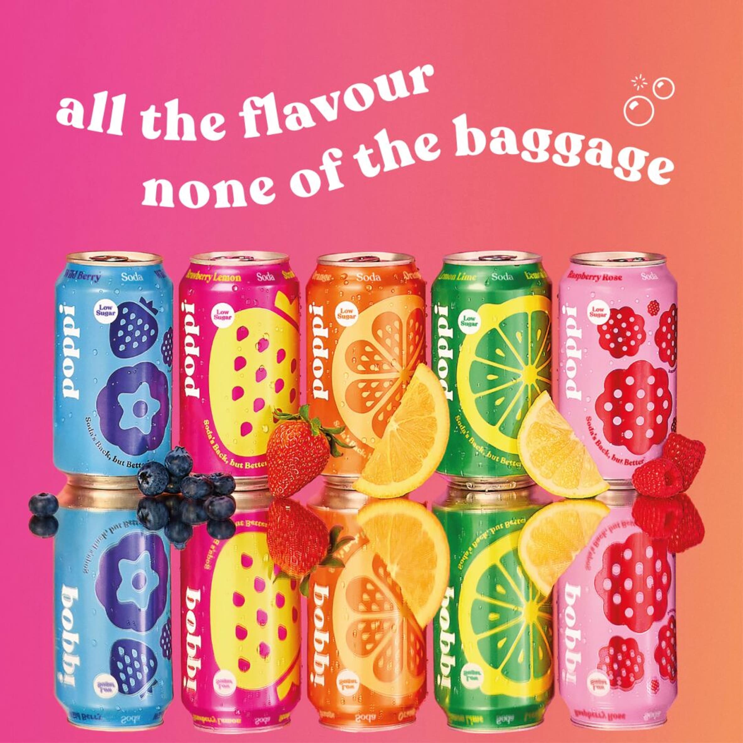 Poppi Raspberry & Rose Soda Cans 4x330ml thumbnail 5