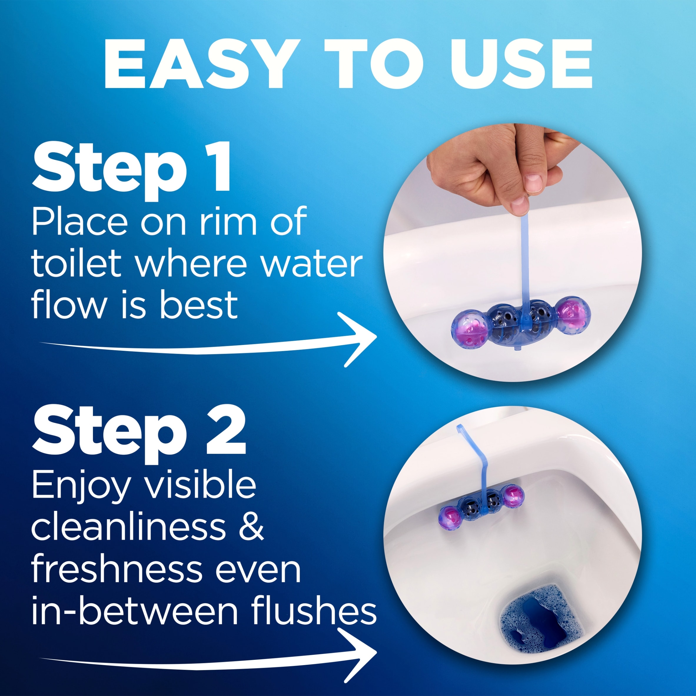 Bloo Self Active Flowers Blue Water Toilet Rim Blocks 2 x 50g thumbnail 5