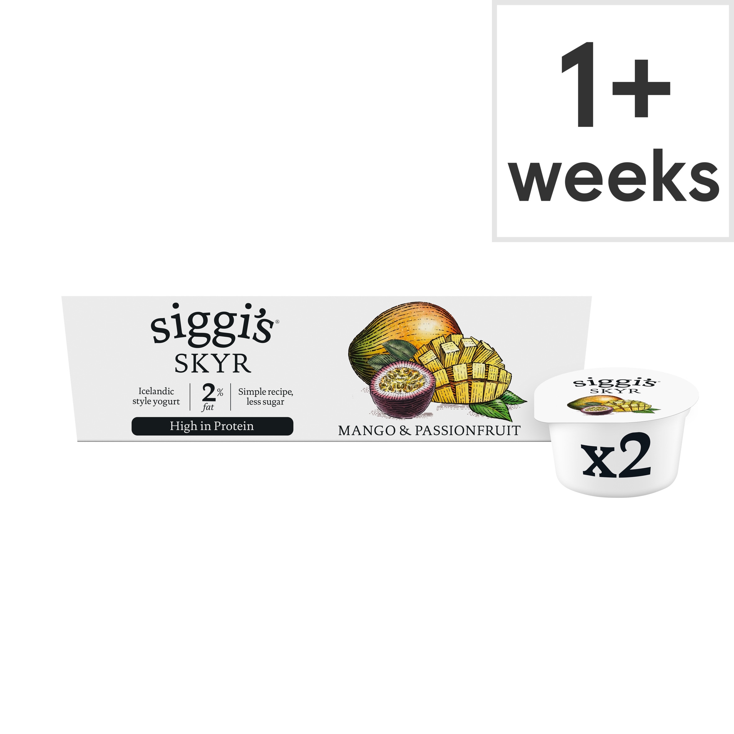 siggi's skyr 2% fat Icelandic style Mango Passionfruit Yogurt 2 x 140g