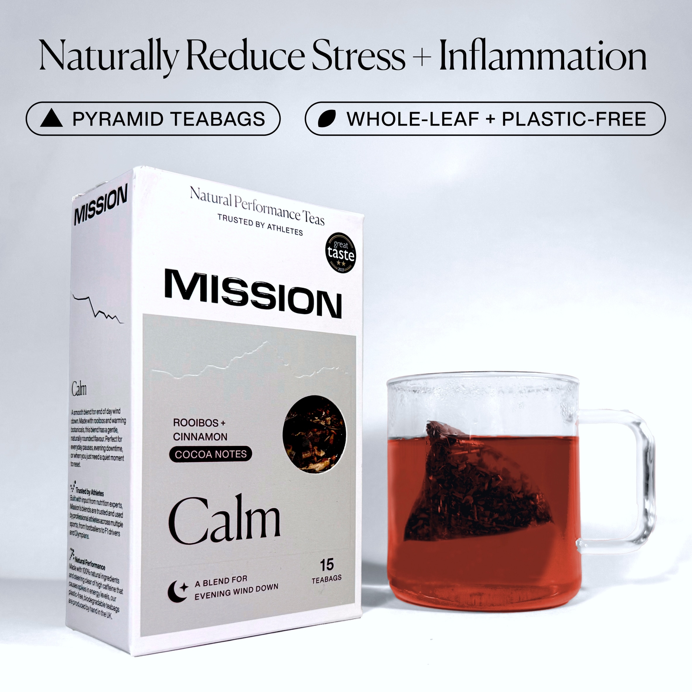 MISSION Calm Rooibos Tea with Cinnamon, Cocoa 15 Tea Bags 37.5g thumbnail 2