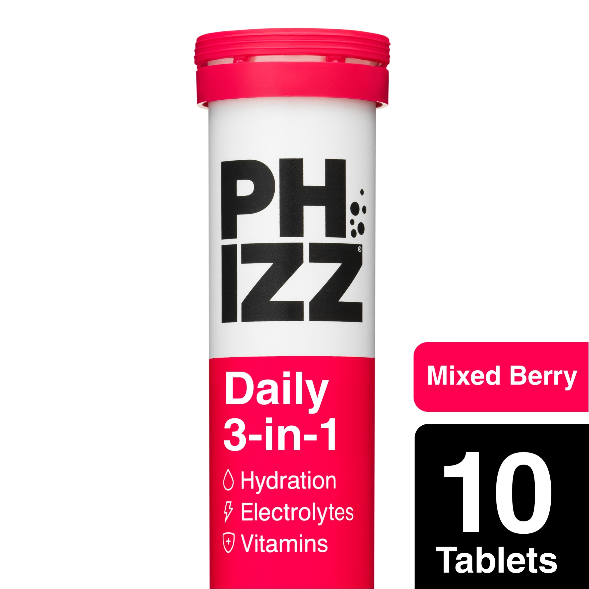 Phizz Mixed Berry 3 in 1 Hydration, Electrolytes and Vitamins 10 Tablets 43g