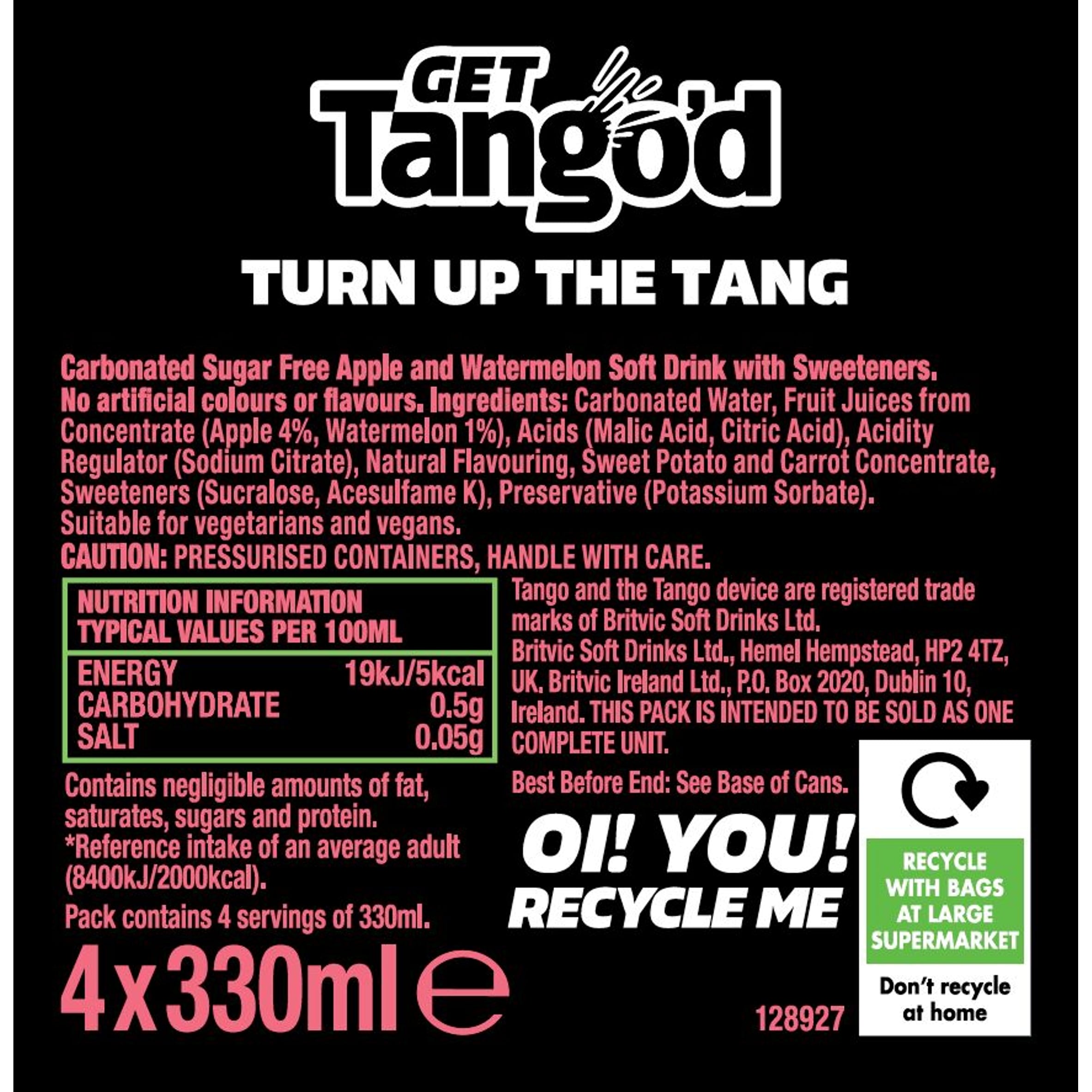 TANGO Sours Watermelon Sugar Free 4x330ml thumbnail 3