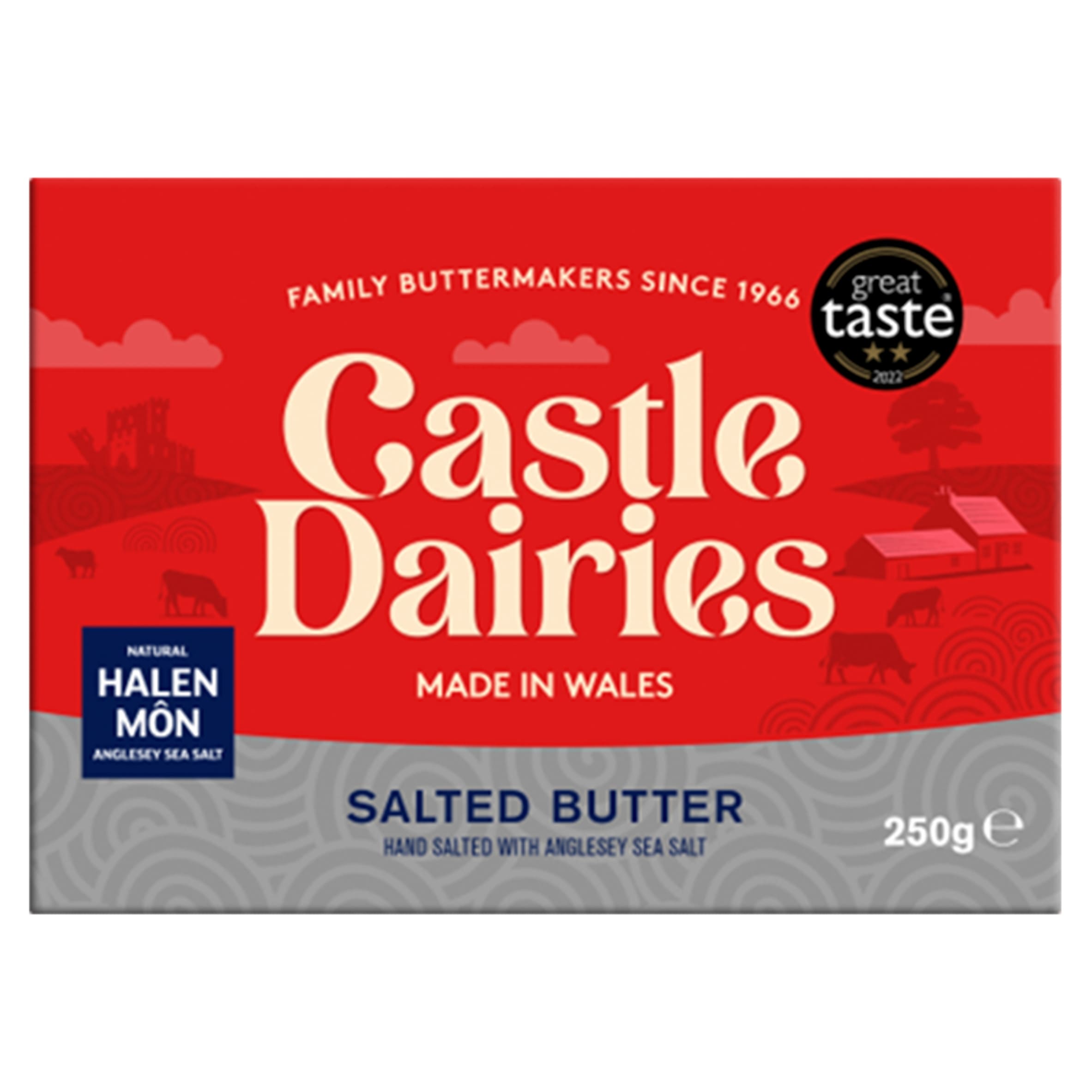 Castle Dairies Salted Butter with Anglesey Halen Mon Sea Salt 250g