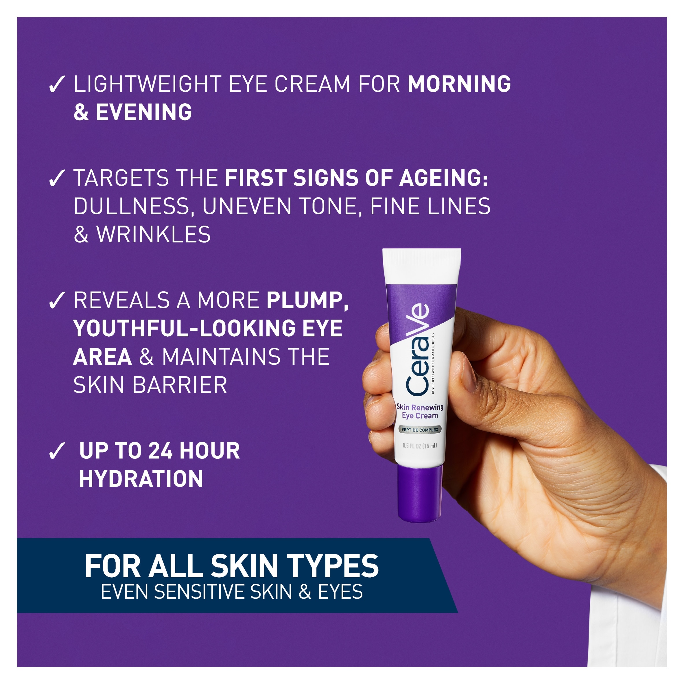 CeraVe Skin Renewing Eye Cream with Peptide Complex 15ml thumbnail 3