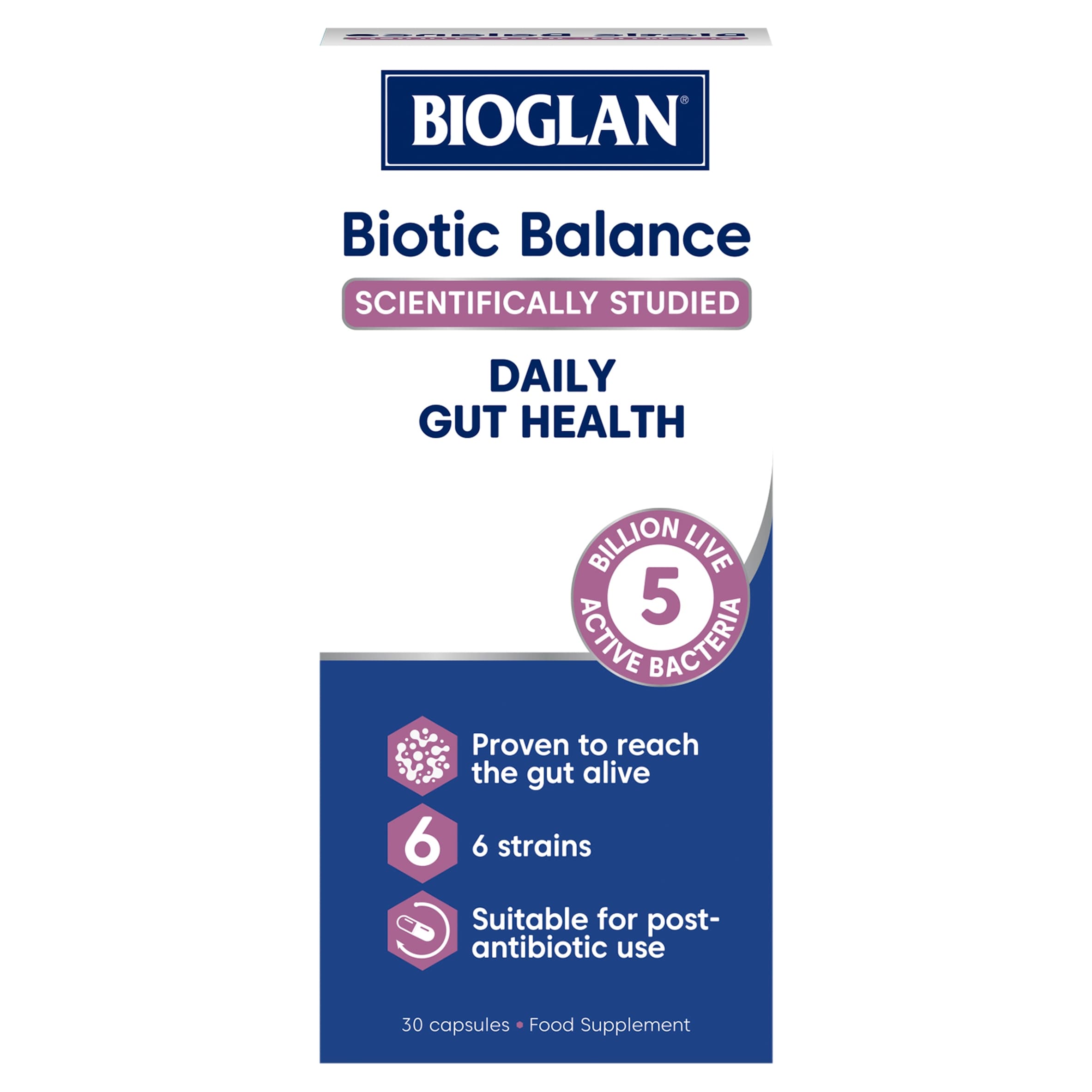Bioglan 5 Billion Biotic Balance Daily Gut Health 30 Capsules