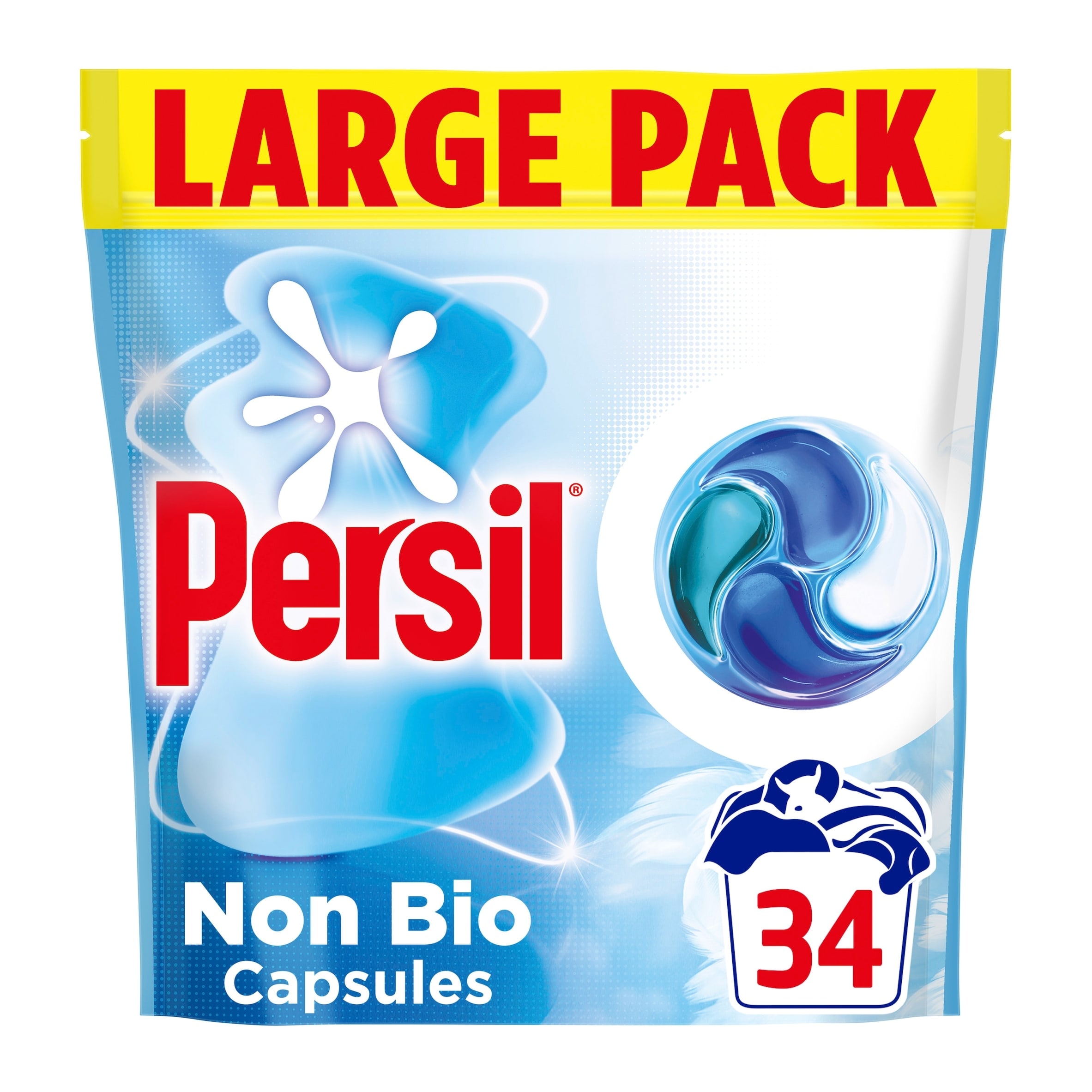 Persil Non Bio 4 in 1 Laundry Washing Detergent Capsules 34 Washes Large Pack 462g