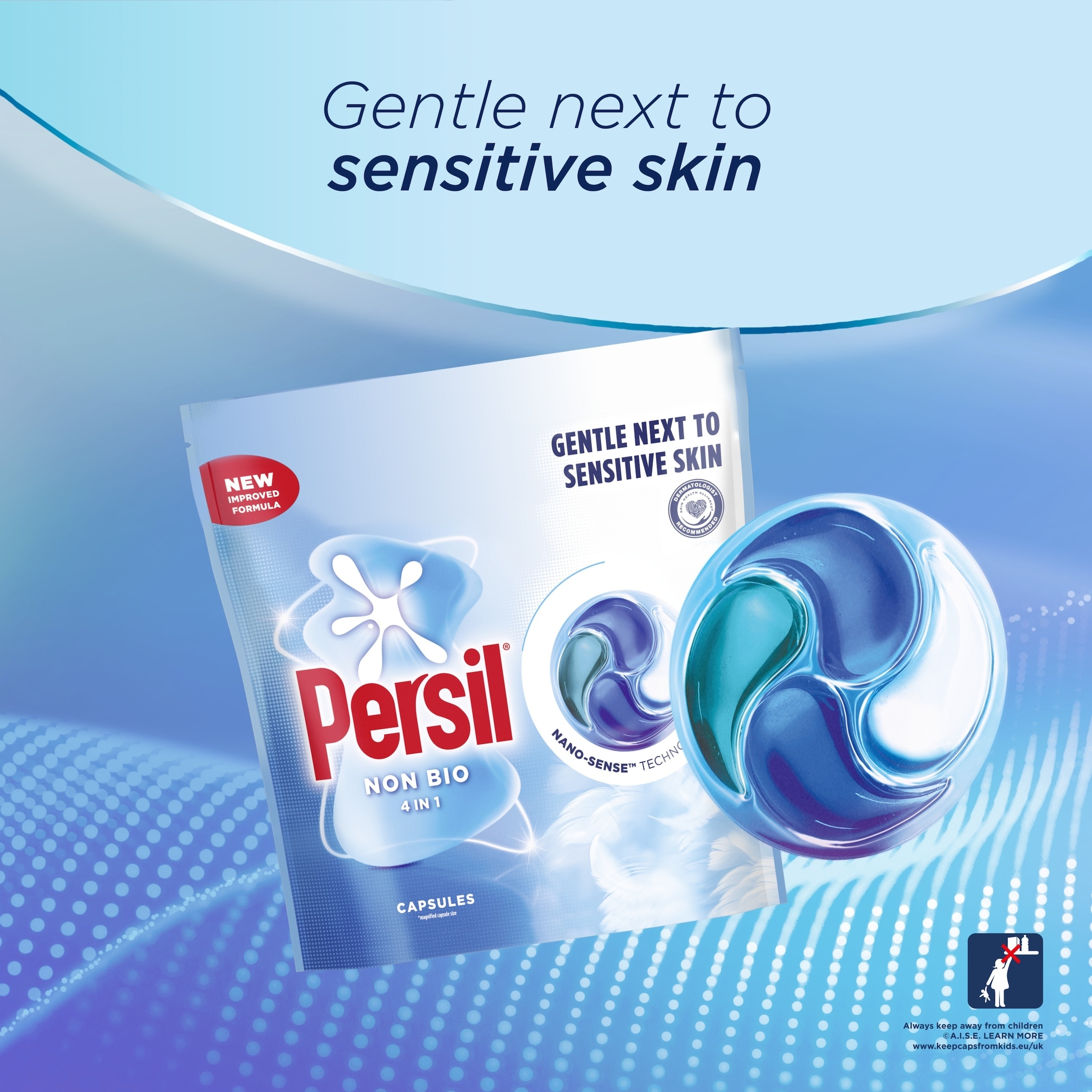Persil Non Bio 4 in 1 Laundry Washing Detergent Capsules 34 Washes Large Pack 462g thumbnail 2