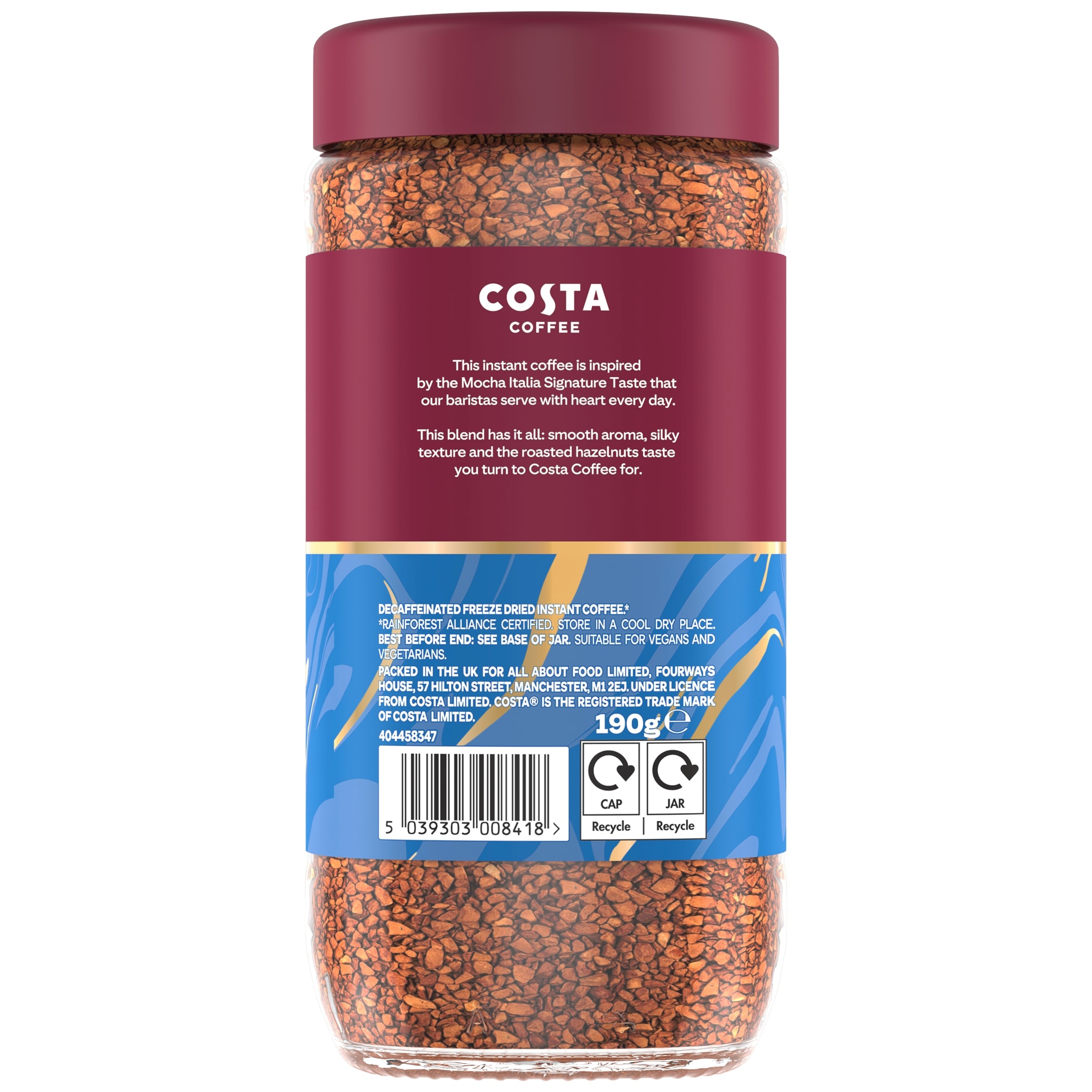 Costa smooth decaf blend instant coffee 190g thumbnail 5