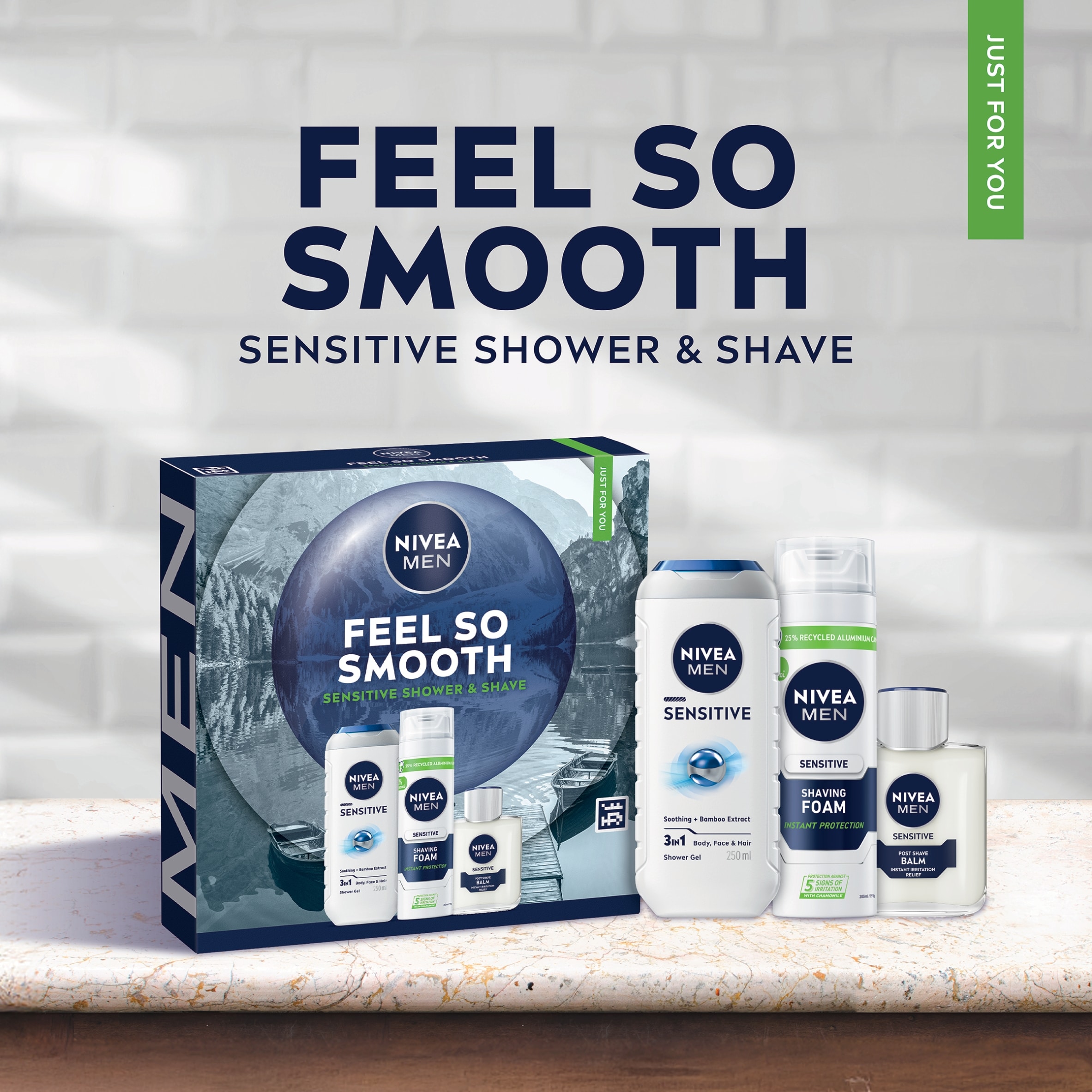 NIVEA MEN Feel So Smooth Sensitive Shower and shave Gift Set thumbnail 3