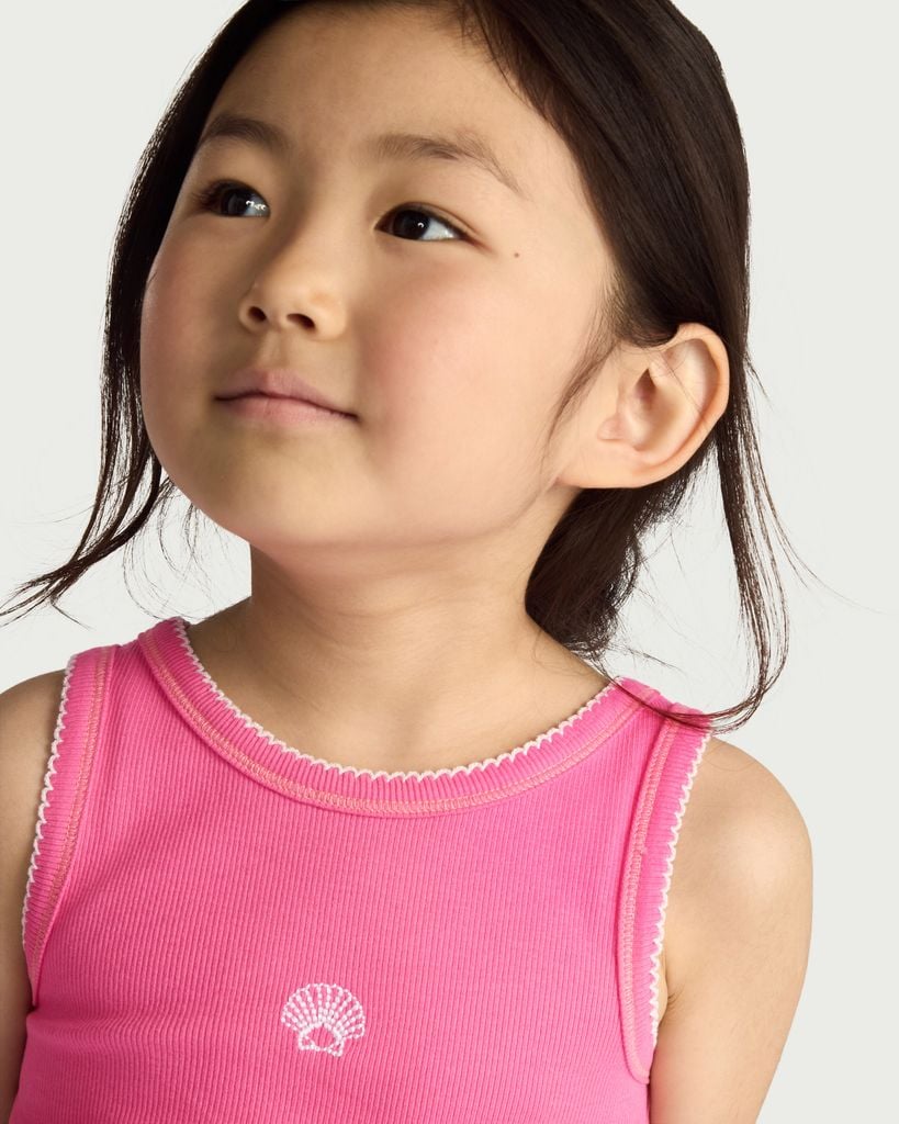 F&F Girls 2-Pack Cotton Rich Ribbed Vest Tops in Multi Pink thumbnail 2