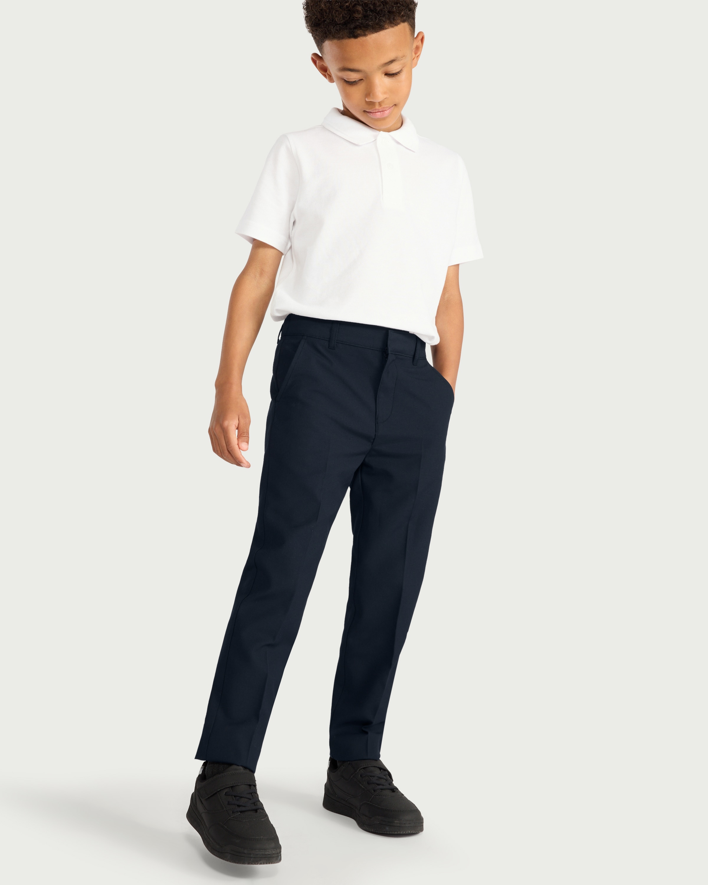 F&F School Boys 2-Pack Slim Fit Trousers in Navy