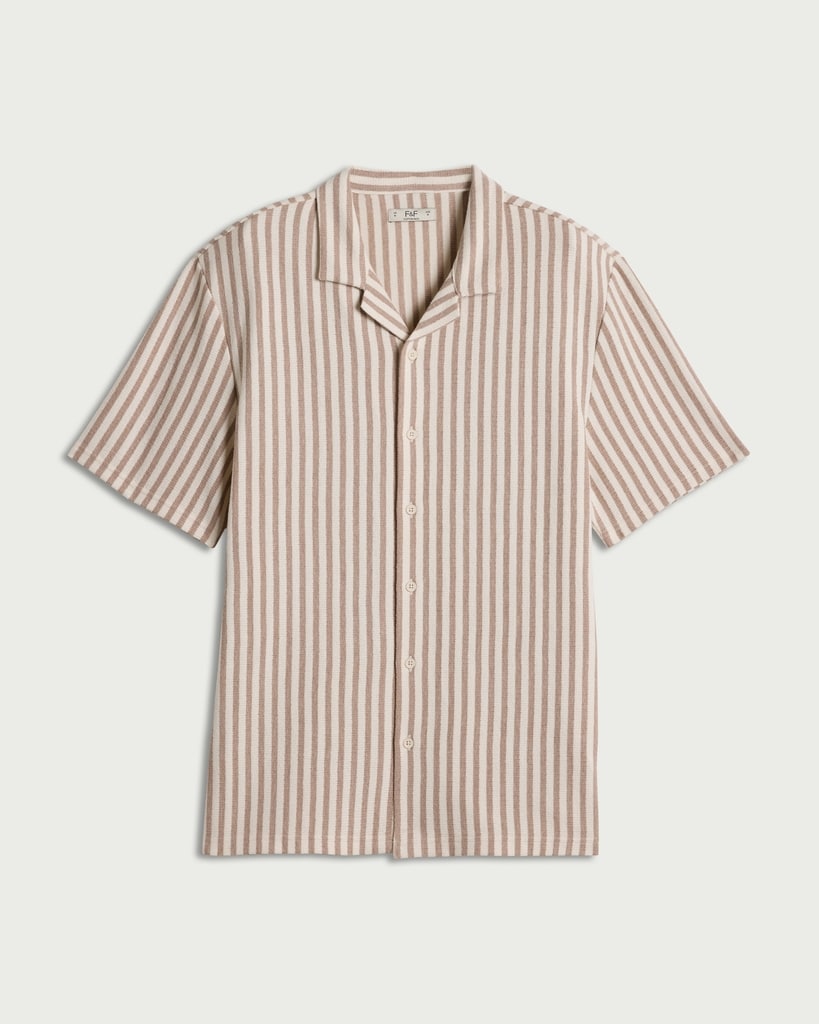 The F&F Edit Cotton Rich Striped Short Sleeve Shirt in Multi White thumbnail 4