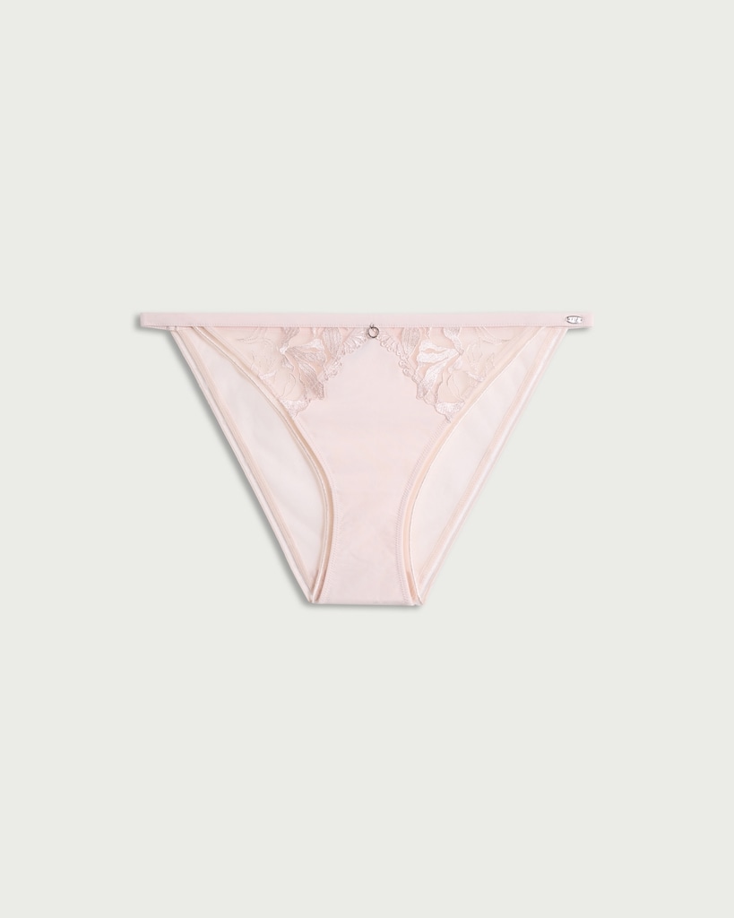 F&F Embroidered Mesh Bikini Briefs in Pink thumbnail 2