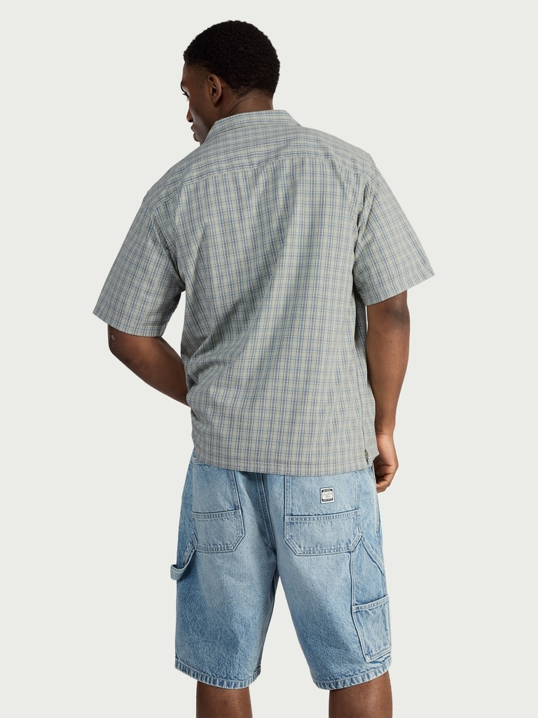 RDA Pure Cotton Seersucker Checked Shirt in Green thumbnail 3