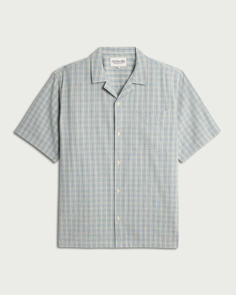 RDA Pure Cotton Seersucker Checked Shirt in Green thumbnail 4