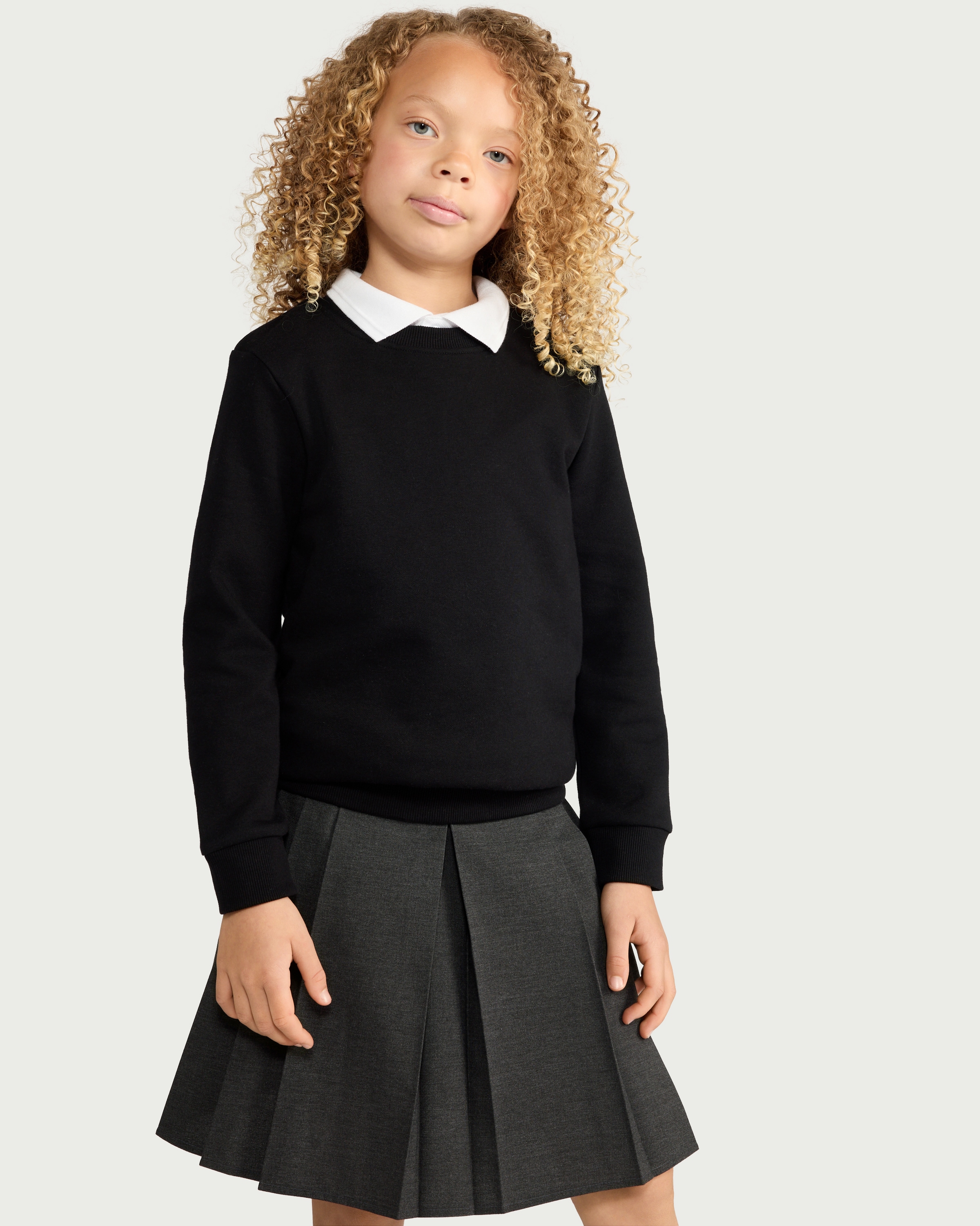 F&F School Unisex 2-Pack Cotton Rich Sweatshirts in Black thumbnail 2