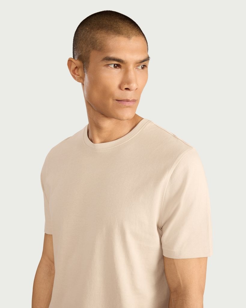 F&F Cotton Rich Short Sleeved T-Shirt in Stone