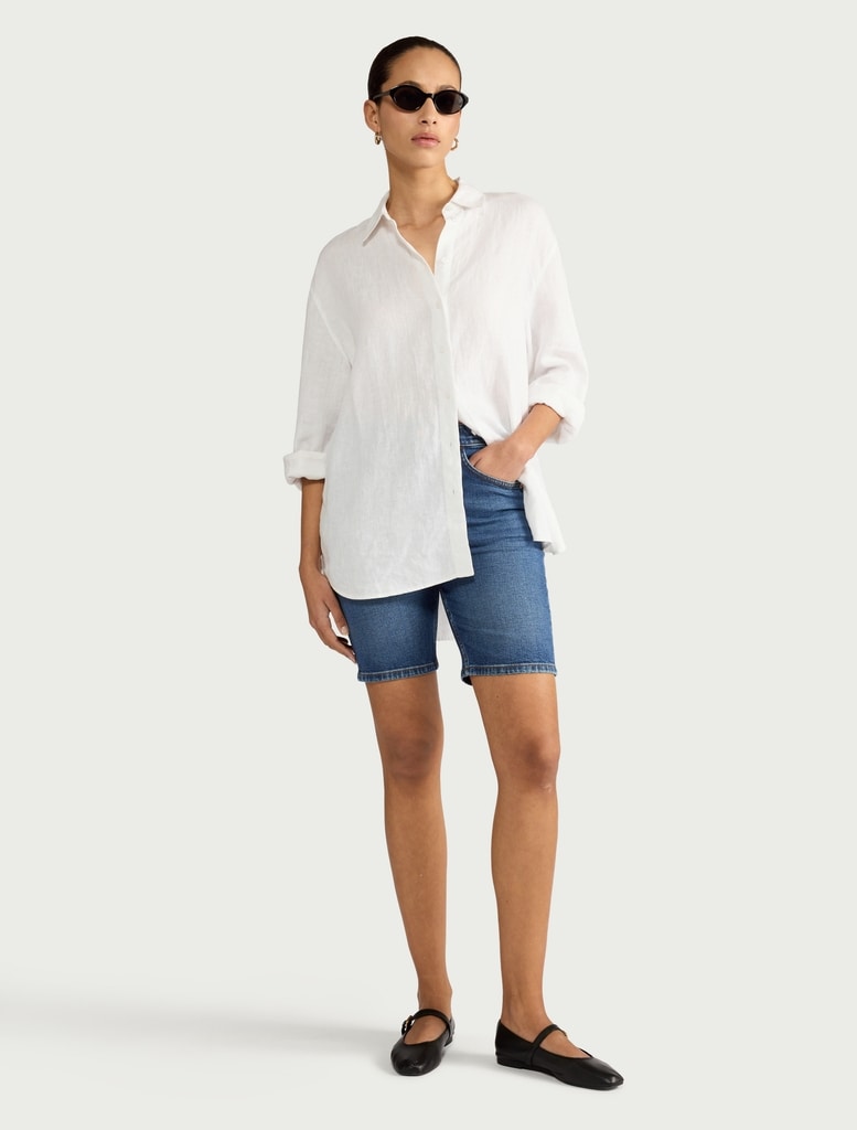 F&F Slim Fit Knee Length Shorts in Navy