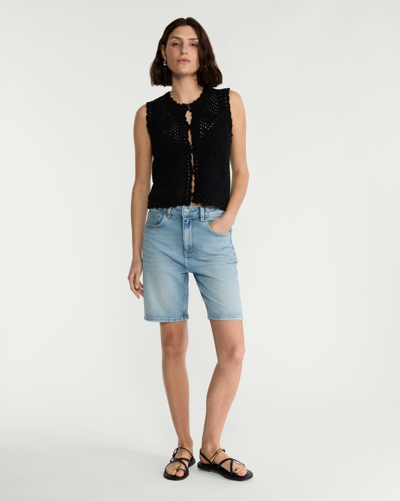 F&F Slim Fit Denim Shorts in Blue