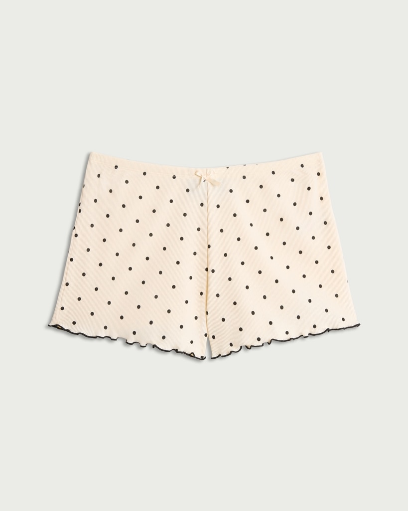 OH ME OH MY Cotton Rich Bow Print Pyjama Shorts in Cream