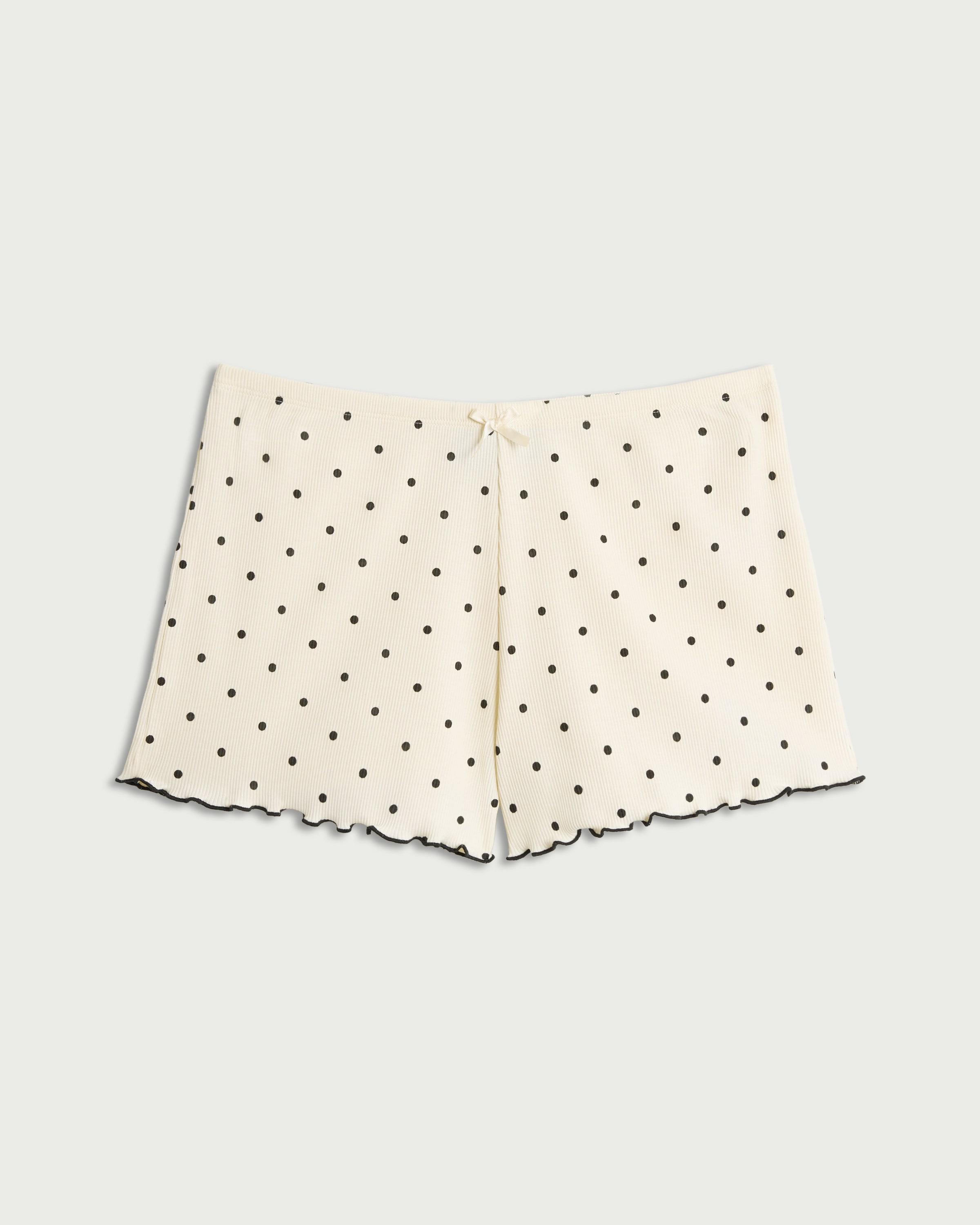OH ME OH MY Cotton Rich Bow Print Pyjama Shorts in Cream thumbnail 4