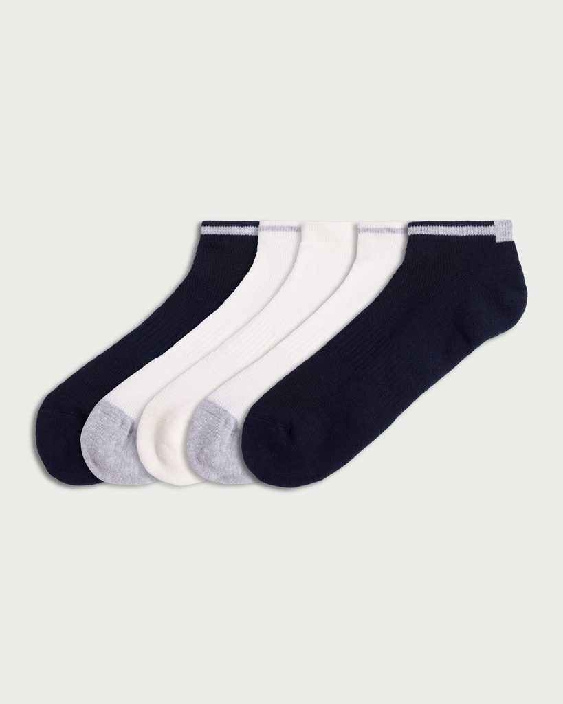 F&F 5-Pack Cotton Rich Fresh Feel Trainer Socks in Multi