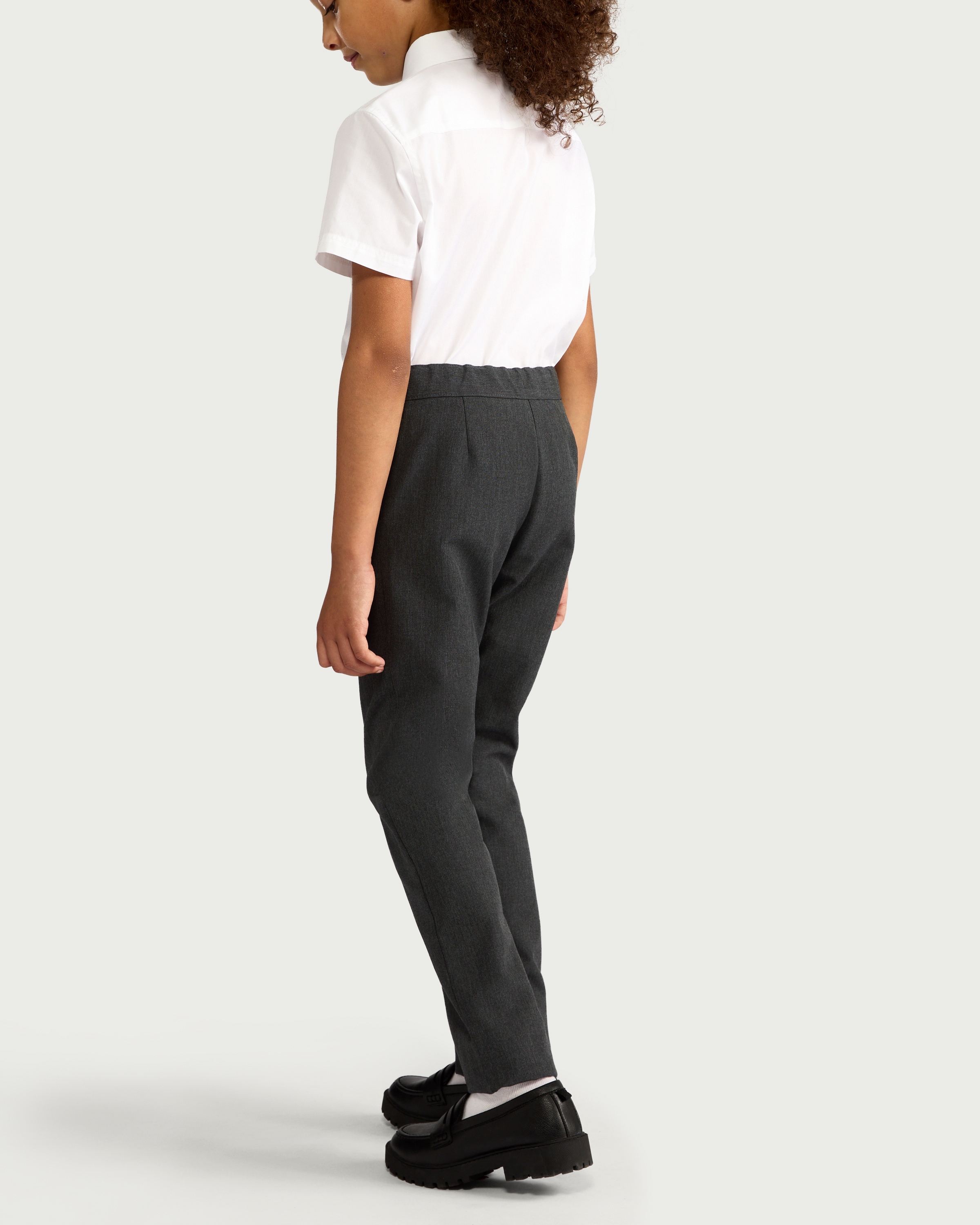 F&F School Girls 2-Pack Regular Fit Longer Length Trousers in Grey thumbnail 3