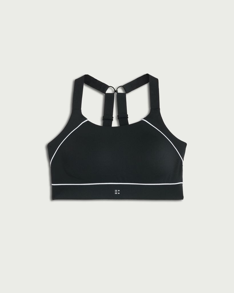 F&F Active Contrast Trim High Support Sports Bra in Black thumbnail 4