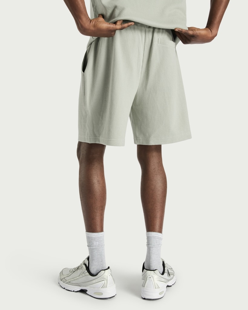 F&F Pure Cotton Ribbed Drawstring Shorts in Green thumbnail 3
