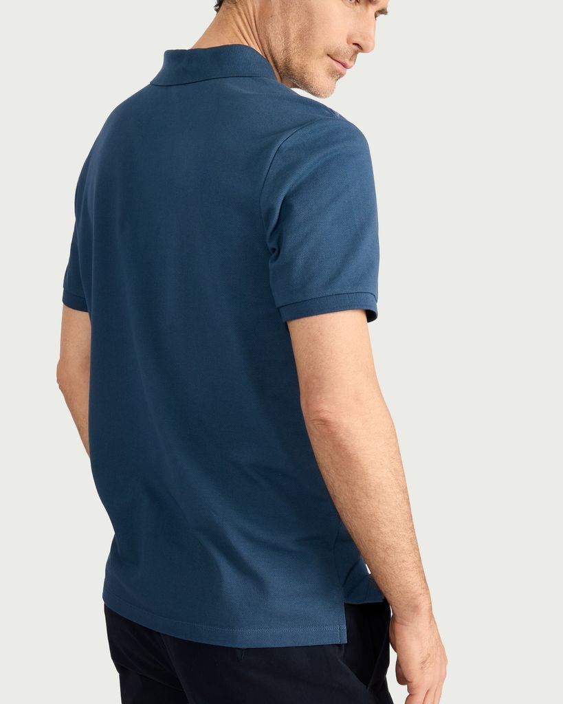 F&F Pure Cotton Short Sleeved Polo Shirt in Blue thumbnail 3