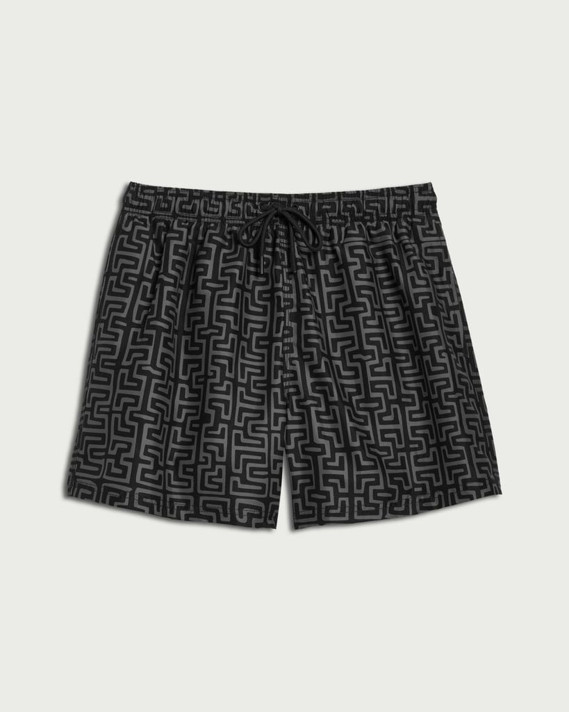 F&F Geometric Print Swim Shorts in Black thumbnail 4