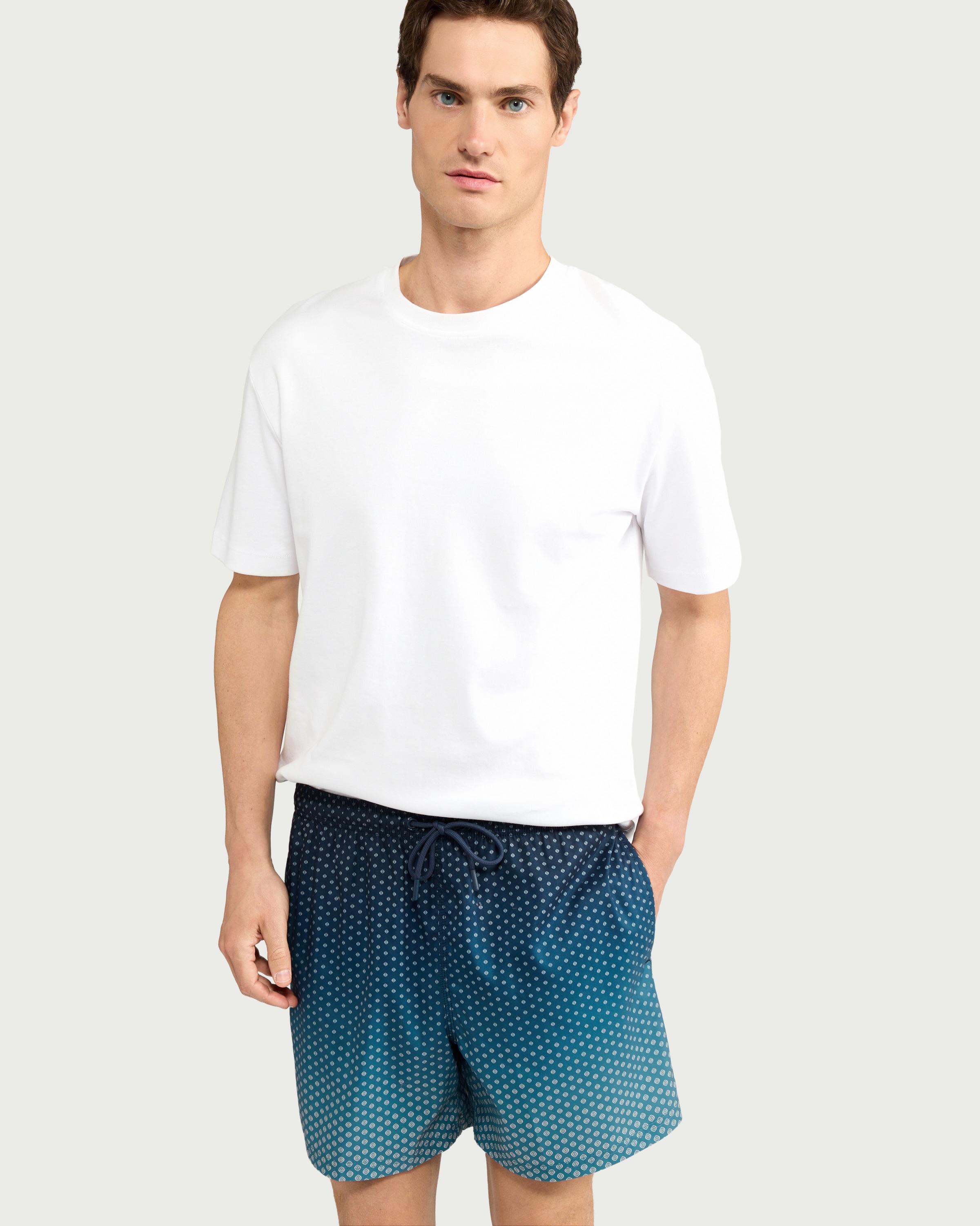 F&F Geometric Ombré Print Swim Shorts in Blue thumbnail 2