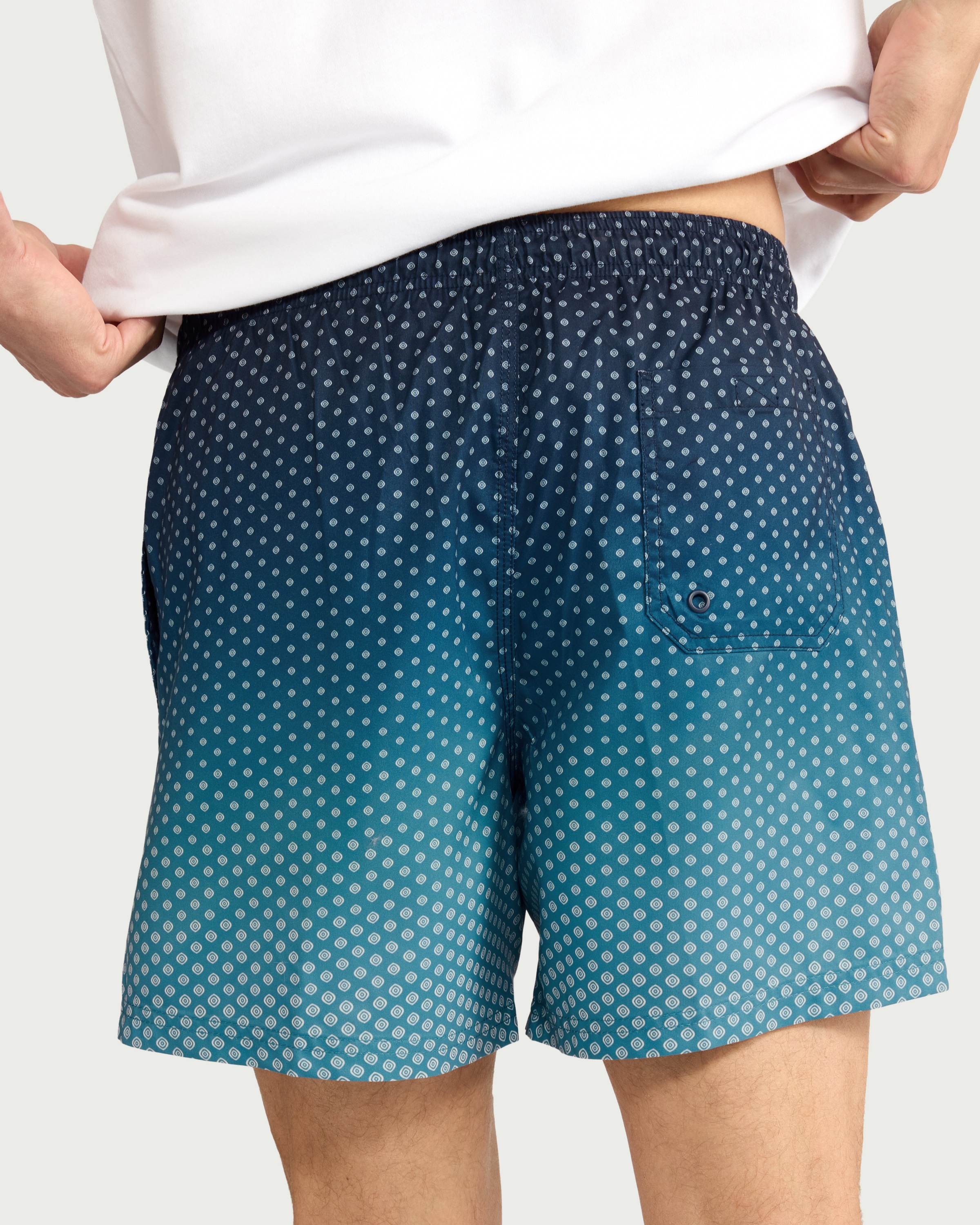 F&F Geometric Ombré Print Swim Shorts in Blue thumbnail 3