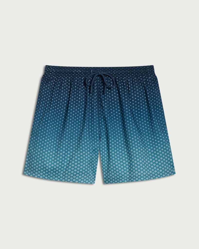 F&F Geometric Ombré Print Swim Shorts in Blue thumbnail 4