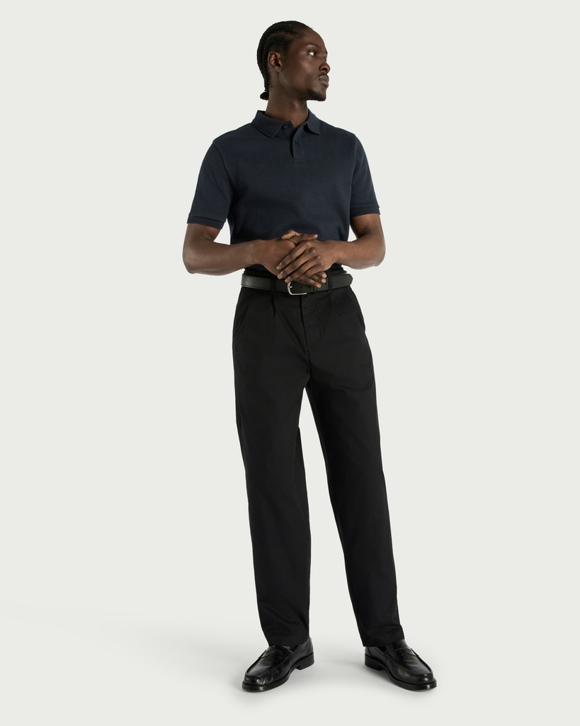 F&F Pure Cotton Textured Polo Shirt in Navy thumbnail 2