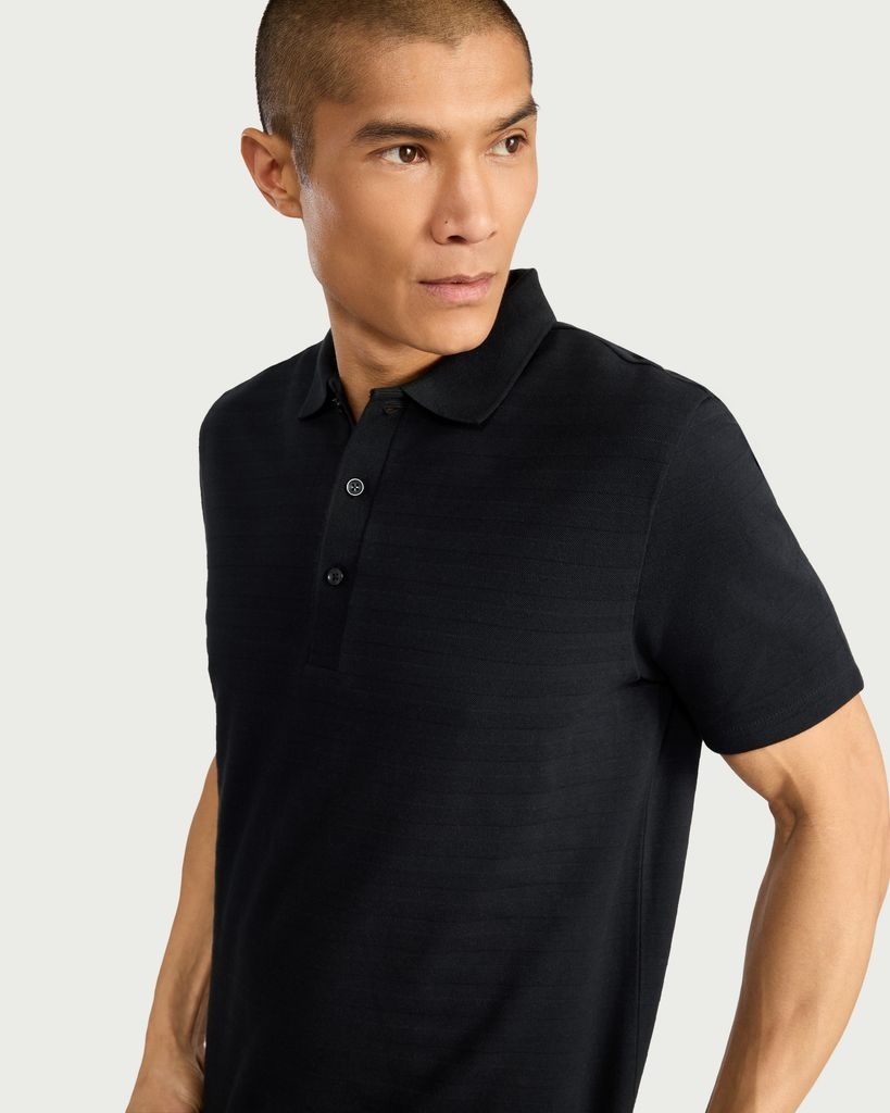 F&F Pure Cotton Short Sleeved Polo Shirt in Black