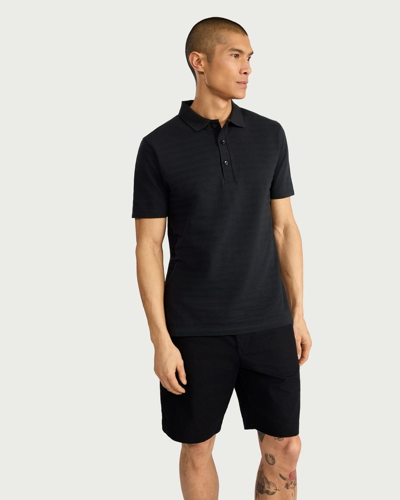 F&F Pure Cotton Short Sleeved Polo Shirt in Black thumbnail 2