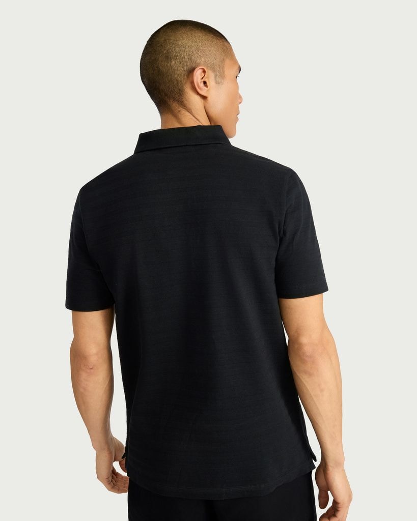 F&F Pure Cotton Short Sleeved Polo Shirt in Black thumbnail 3